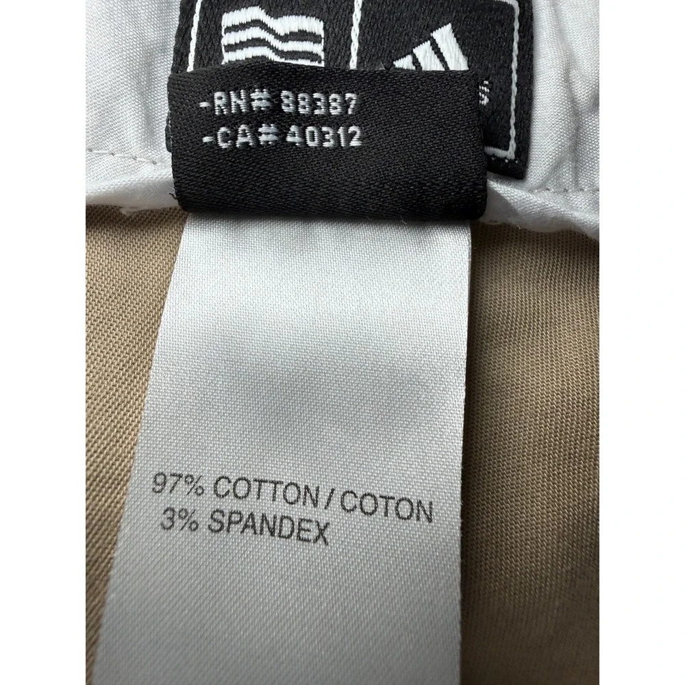 Adidas Golf Chino Shorts Men Size 38 Khaki Stretch